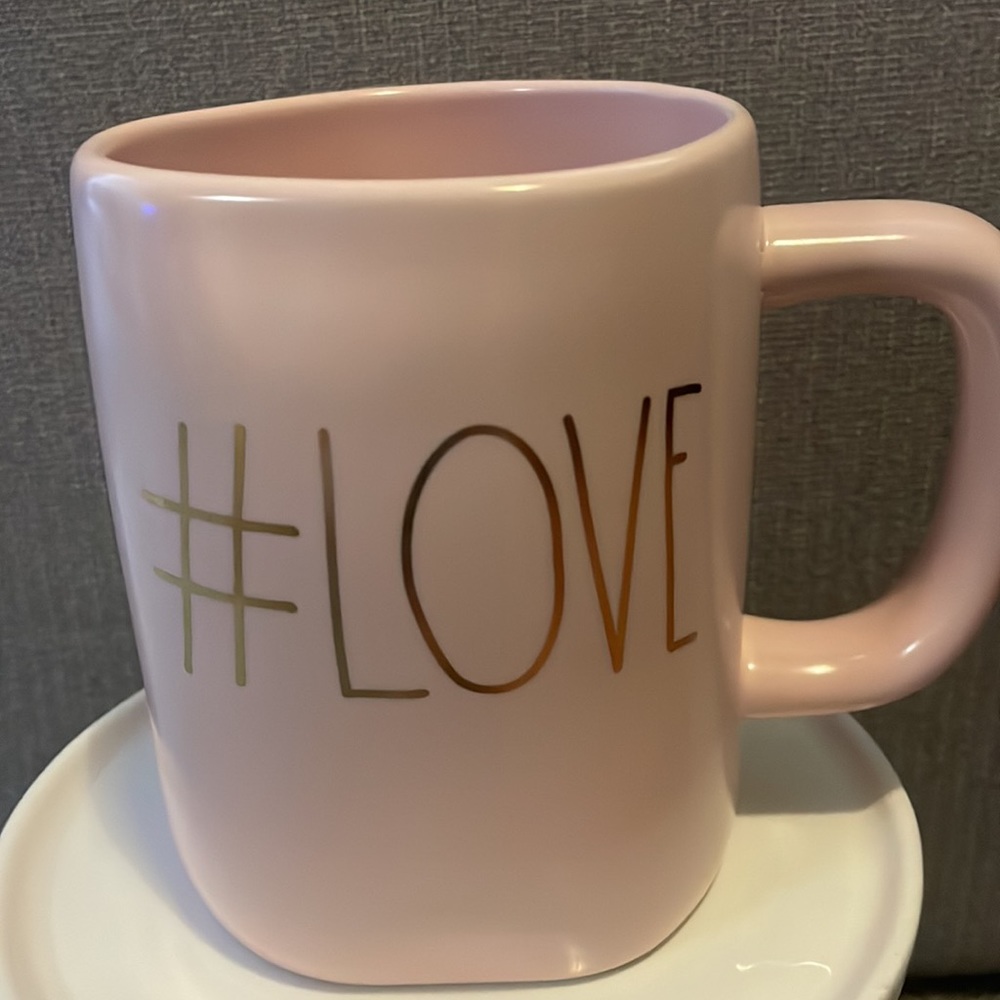 RAE DUNN #LOVE pink mug. No chips, Mug only - Picture 2 of 4